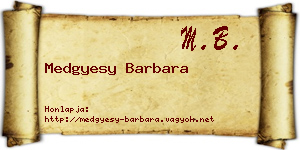 Medgyesy Barbara névjegykártya